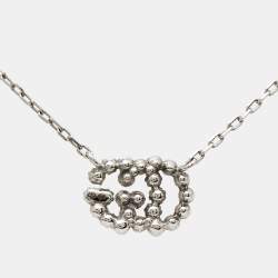 Gucci GG Running Diamond 18K White Gold Station Necklace