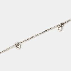 Gucci GG Running Diamond 18K White Gold Station Necklace