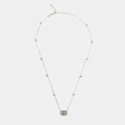 Gucci GG Running Diamond 18K White Gold Station Necklace