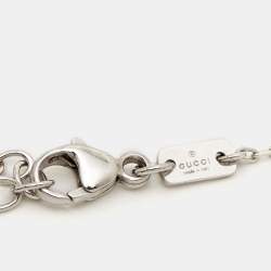 Gucci GG Running Diamond 18K White Gold Station Necklace