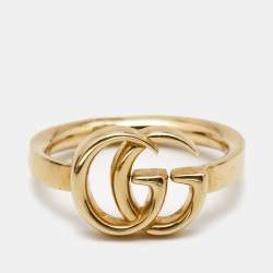 Gucci GG Marmont 18k Yellow Gold Ring Size 51