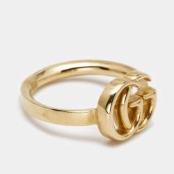 Gucci GG Marmont 18k Yellow Gold Ring Size 51