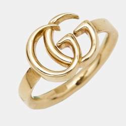 Gucci GG Marmont 18k Yellow Gold Ring Size 51