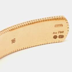Gucci GG Icon Blossom Enamel 18k Rose Gold Cuff Bracelet 16