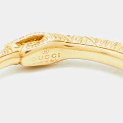 Gucci Ouroboros Diamond Pavé Snake 18k Yellow Gold Ring Size 52