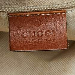 مملوكة مسبقًا Gucci Navy Blue/Tan GG Nylon and Leather Hobo