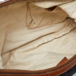 مملوكة مسبقًا Gucci Navy Blue/Tan GG Nylon and Leather Hobo