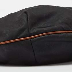 مملوكة مسبقًا Gucci Navy Blue/Tan GG Nylon and Leather Hobo