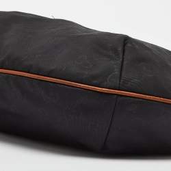 مملوكة مسبقًا Gucci Navy Blue/Tan GG Nylon and Leather Hobo