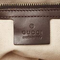 Pre Owned Gucci Brown/Beige GG Canvas and Leather Small Web Joy Boston Bag