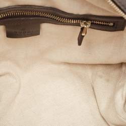 Pre Owned Gucci Brown/Beige GG Canvas and Leather Small Web Joy Boston Bag