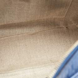 Pre Owned Gucci Blue Micro Guccissima Leather Bree Crossbody Bag