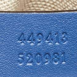 Pre Owned Gucci Blue Micro Guccissima Leather Bree Crossbody Bag