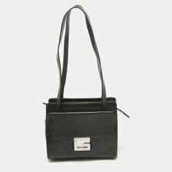Pre Owned Gucci Black Glossy Leather GG Square Box Tote