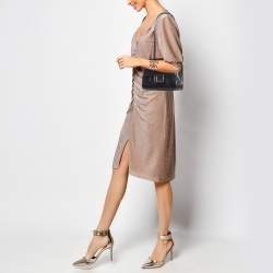 Pre Owned Gucci Black Glossy Leather GG Square Box Tote