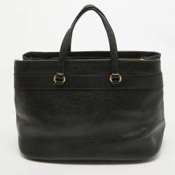 Pre Owned Gucci Black Leather Horsebit Tote