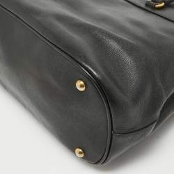 Pre Owned Gucci Black Leather Horsebit Tote