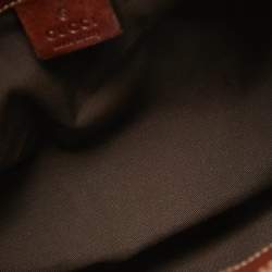 Pre Owned Gucci Brown/Beige GG Canvas and Leather Horsebit Flap Hobo