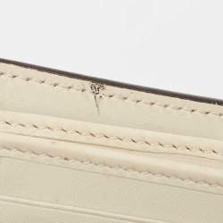 Gucci White Leather Sylvie Trifold Wallet