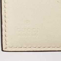 Gucci White Leather Sylvie Trifold Wallet