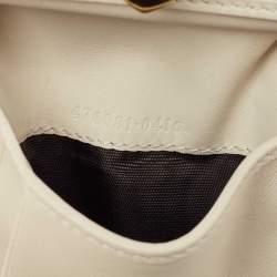 Gucci White Leather Sylvie Trifold Wallet