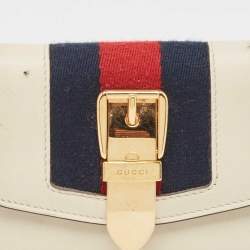 Gucci White Leather Sylvie Trifold Wallet