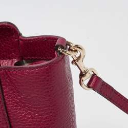 Pre Owned Gucci Red Leather Mini Swing Top Handle Bag