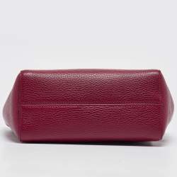 Pre Owned Gucci Red Leather Mini Swing Top Handle Bag