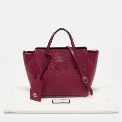 Pre Owned Gucci Red Leather Mini Swing Top Handle Bag
