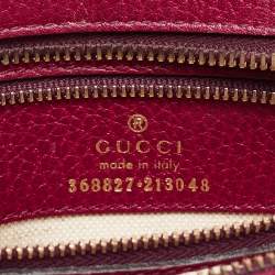 Pre Owned Gucci Red Leather Mini Swing Top Handle Bag