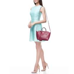 Pre Owned Gucci Red Leather Mini Swing Top Handle Bag