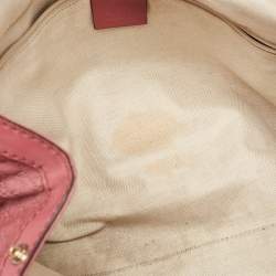 Pre Owned Gucci Dark Pink Guccissima Leather Medium Sukey Tote