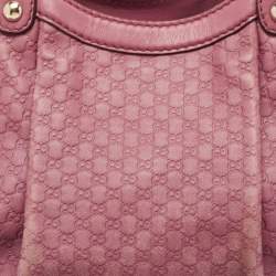 Pre Owned Gucci Dark Pink Guccissima Leather Medium Sukey Tote
