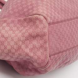 Pre Owned Gucci Dark Pink Guccissima Leather Medium Sukey Tote