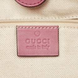 Pre Owned Gucci Dark Pink Guccissima Leather Medium Sukey Tote