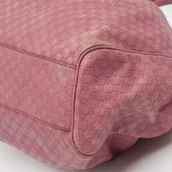 Pre Owned Gucci Dark Pink Guccissima Leather Medium Sukey Tote