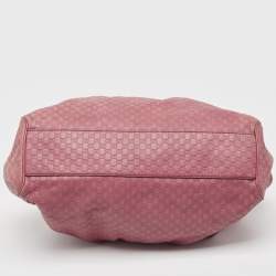 Pre Owned Gucci Dark Pink Guccissima Leather Medium Sukey Tote