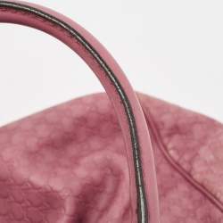 Pre Owned Gucci Dark Pink Guccissima Leather Medium Sukey Tote