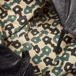 Pre Owned Gucci Black Guccissima Leather Large Abbey D Ring Shoulder Bag