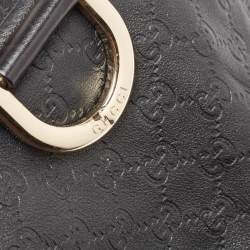 Pre Owned Gucci Black Guccissima Leather Large Abbey D Ring Shoulder Bag