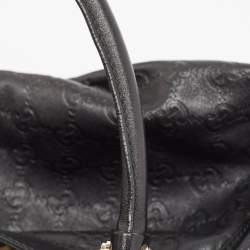 Pre Owned Gucci Black Guccissima Leather Large Abbey D Ring Shoulder Bag