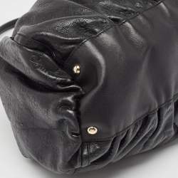 Pre Owned Gucci Black Guccissima Leather Large Abbey D Ring Shoulder Bag