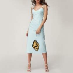 Pre Owned Gucci Black/Yellow Patent Leather and Rubber Game Patch Wristlet Clutch