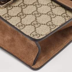 Pre Owned Gucci Beige GG Supreme Canvas Mini Dionysus Shoulder Bag