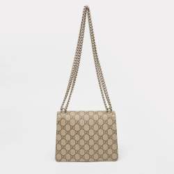 Pre Owned Gucci Beige GG Supreme Canvas Mini Dionysus Shoulder Bag