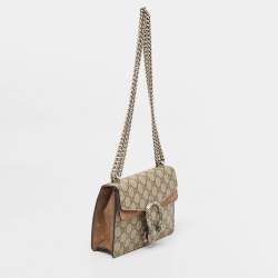 Pre Owned Gucci Beige GG Supreme Canvas Mini Dionysus Shoulder Bag