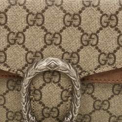 Pre Owned Gucci Beige GG Supreme Canvas Mini Dionysus Shoulder Bag