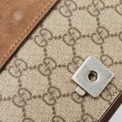 Pre Owned Gucci Beige GG Supreme Canvas Mini Dionysus Shoulder Bag