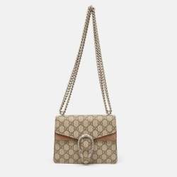 Pre Owned Gucci Beige GG Supreme Canvas Mini Dionysus Shoulder Bag