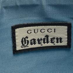 Pre Owned Gucci Purple/Gold Leather Garden Cat Zip Pouch